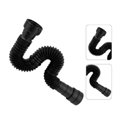 Sifão Para Pia Banheiro Tanque Cozinha Universal Ajustável Preto 70cm
