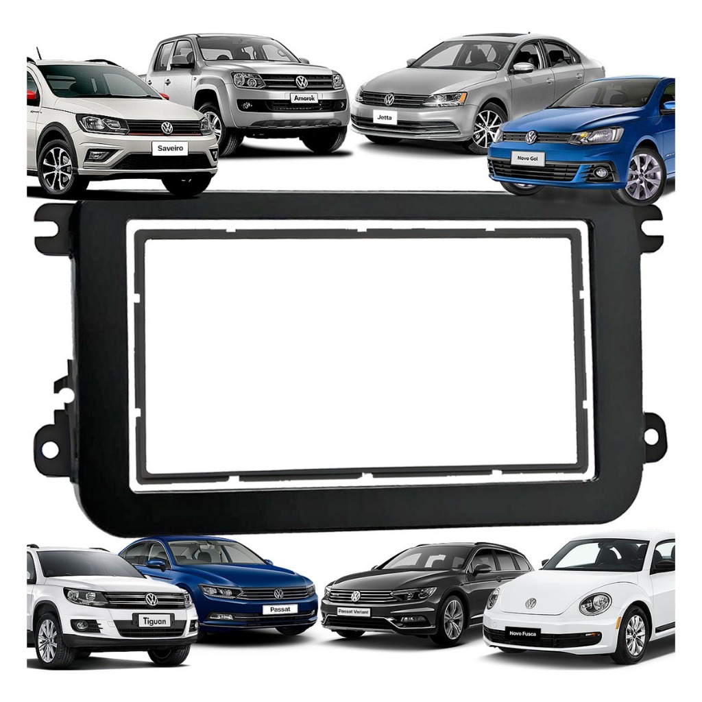 Moldura 2 Din 6.8 e 7 Pol Mp5 Fiamon 2437/2359 Jetta Amarok Gol Saveiro G7 G8 Fu