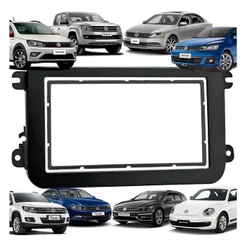 Moldura 2 Din 6.8 e 7 Pol Mp5 Fiamon 2437/2359 Jetta Amarok Gol Saveiro G7 G8 Fusca Tiguan Passat e Variant
