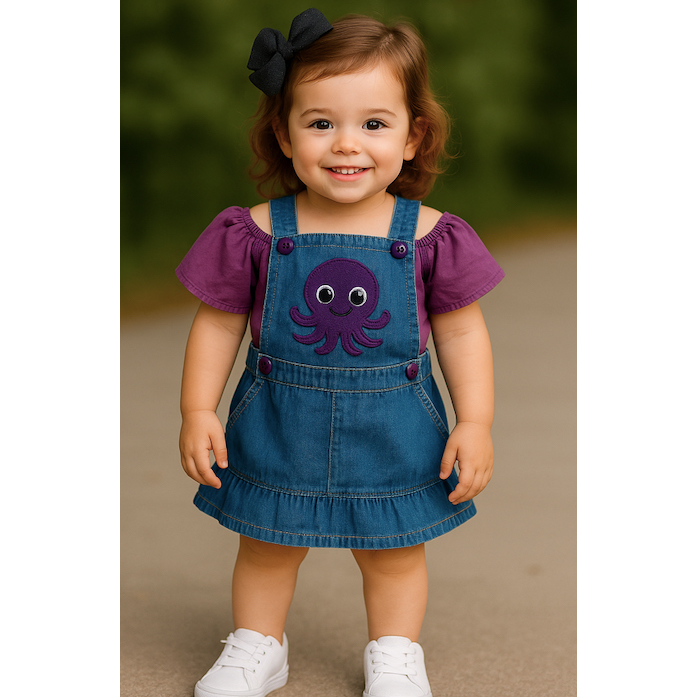 Jardineira Jeans Infantil Menina Baby Bolofofos Macacão Infantil Promoção Barato em Oferta na Shopee