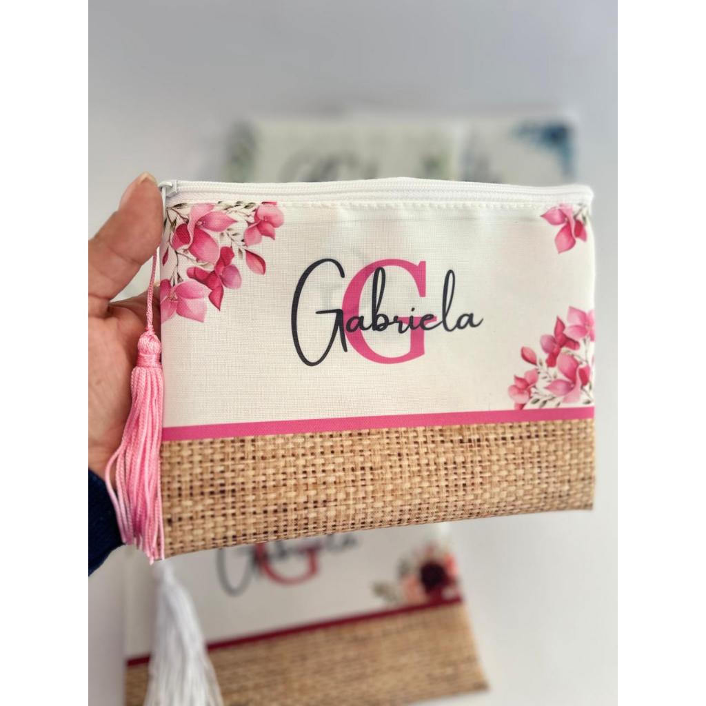 KIT 10 Necessaire Personalizada Com Nome Para Casamento madrinhas logomarca formatura