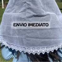 VÉU CCB ADULTO TECIDO ALGODÃO COM RENDA GUIPIR  QUADRADO OU REDONDO + PORTA VÉU REF NIVUS