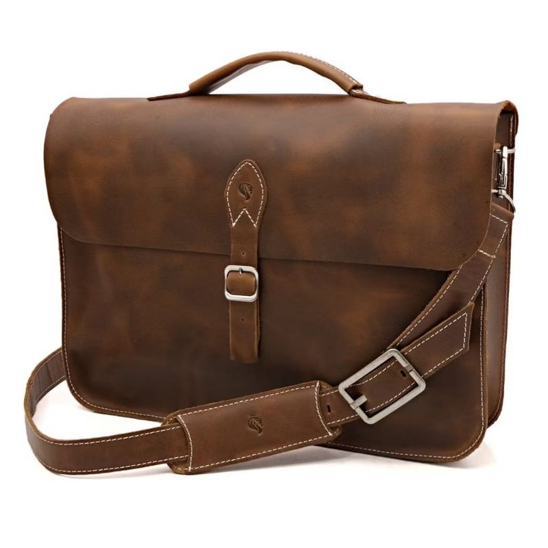 Bolsa Pasta Carteiro Maleta 100% Couro Legítimo Executivo para Notebook até 15'6 P