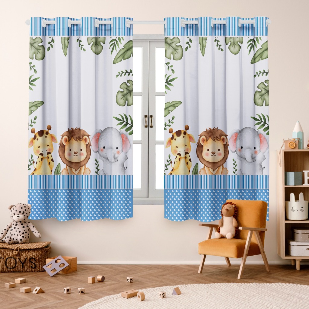 Cortina Infantil Linha Baby para Quarto de Criança - 2.00 x 1.50 (Decoração Quarto de Bebê
