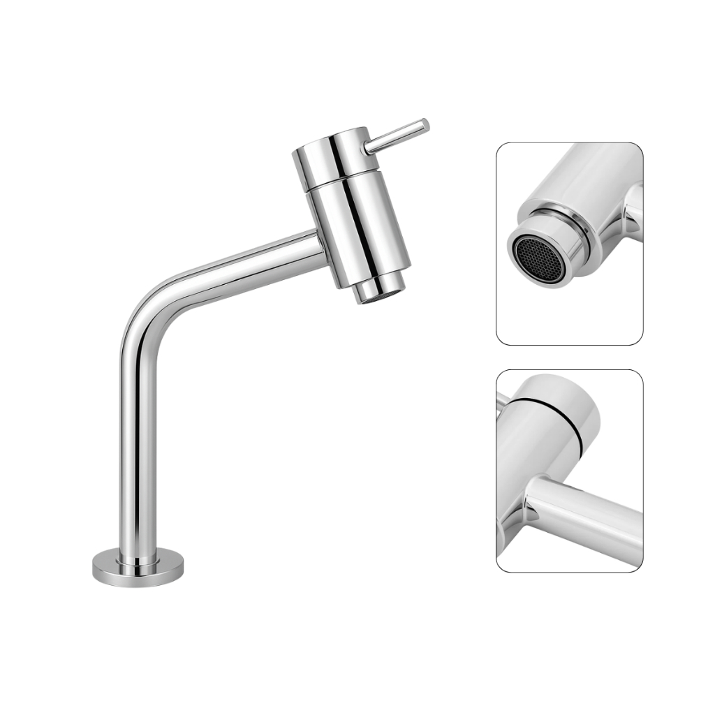 Torneira Para Lavatório Banheiro Metal Link 45o Bica Baixa 1/4 de Volta Cromo Premium