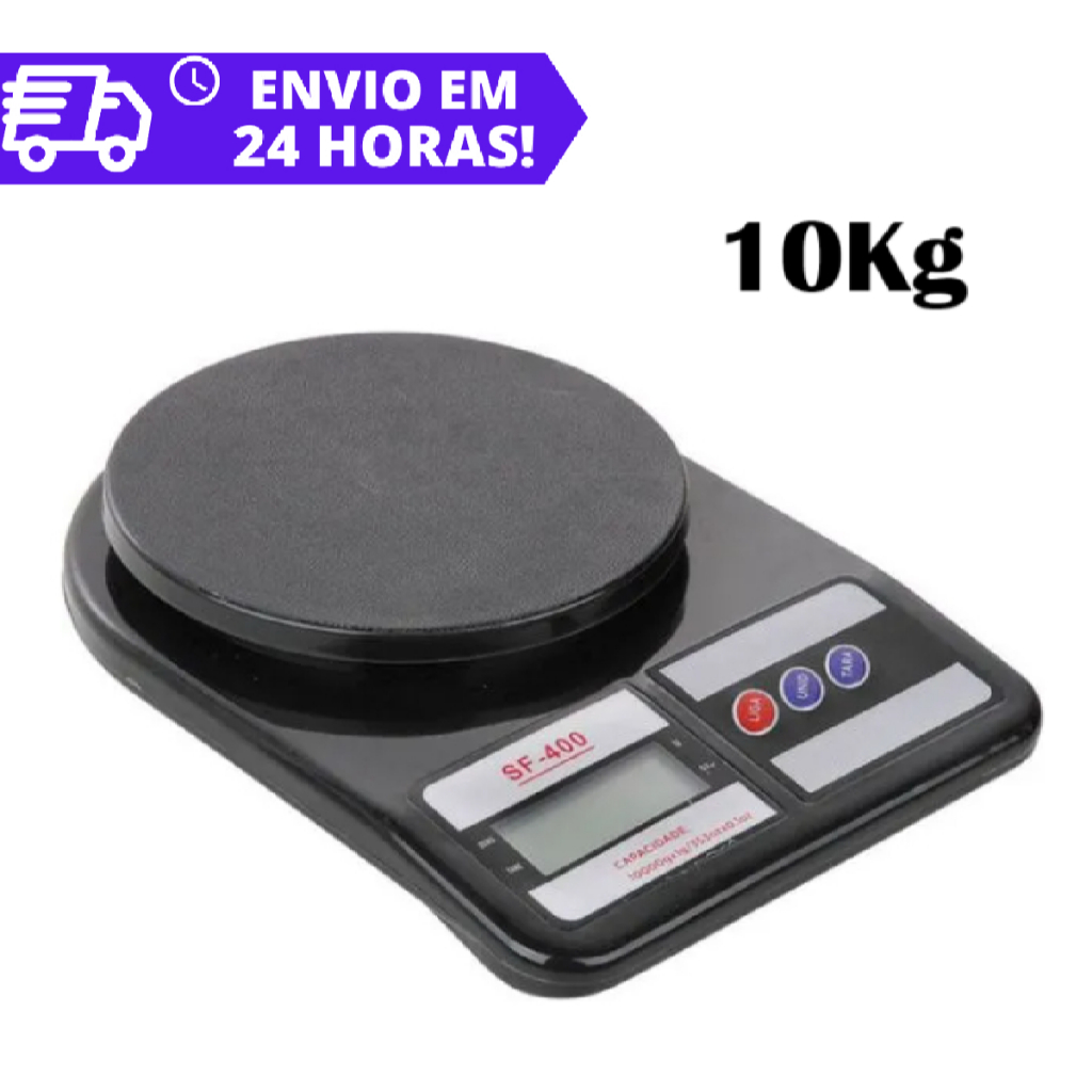Balança Digital De Cozinha 10kg Alta Precisão Alimento Cor Preta