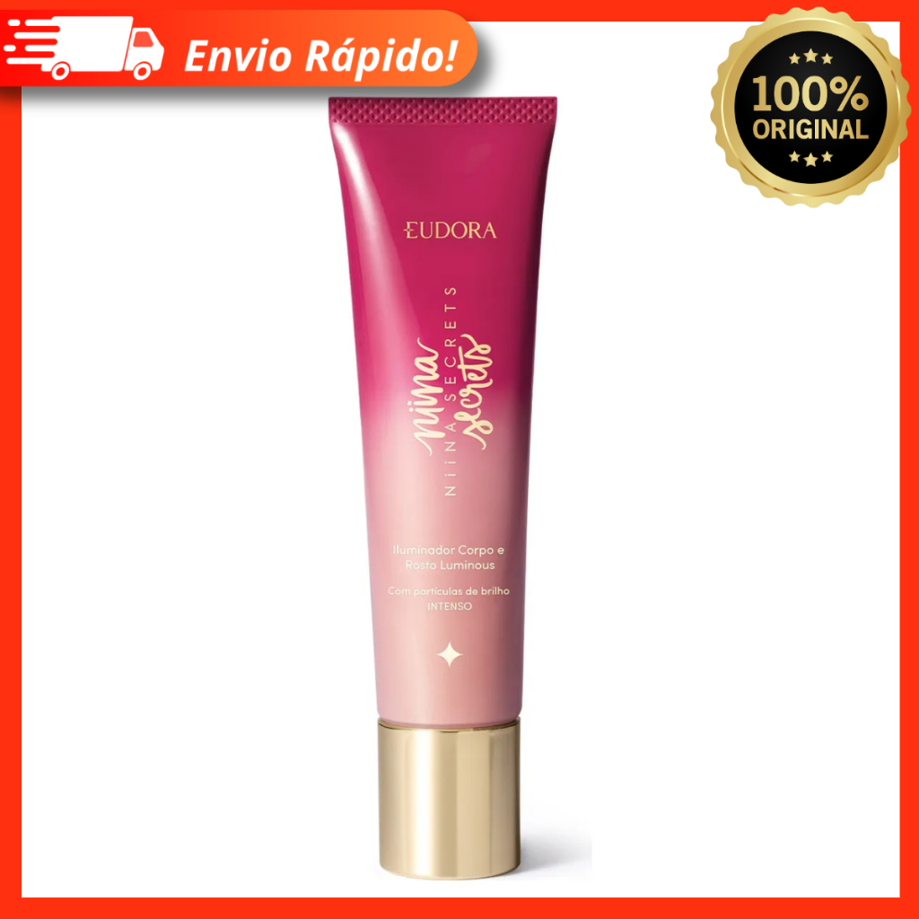 Iluminador Corpo e Rosto Luminous Niina Secrets 60ml - Partículas de Brilho Intenso - Eudora