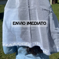 VÉU CCB ADULTO TECIDO ALGODÃO COM RENDA GUIPIR  QUADRADO OU REDONDO + PORTA VÉU REF LOG
