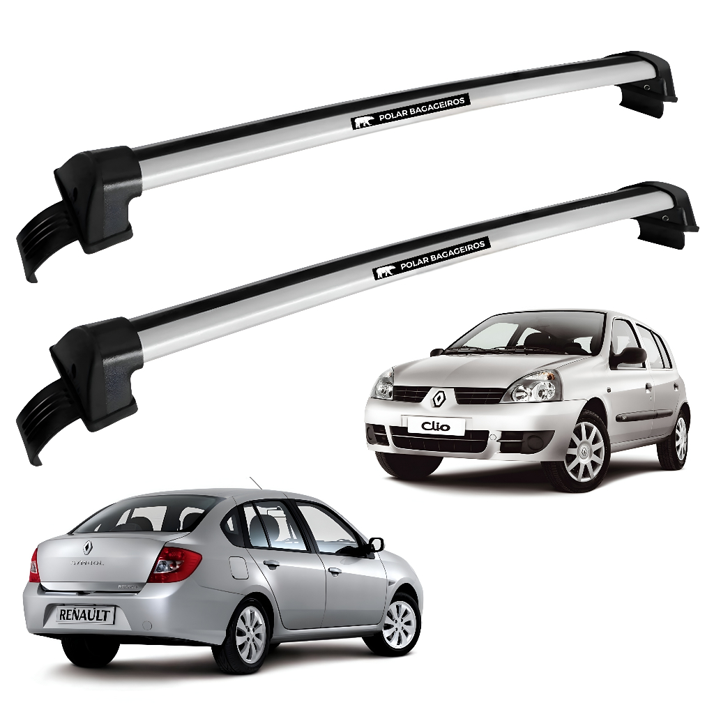 Rack De Teto Bagageiro para Renault Clio 4pts E Symbol Em Aluminio 70kg