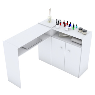 Mesa Manicure Em L Armário Completa Profissional Nail Designer Salão De Beleza Estética em Oferta na Shopee