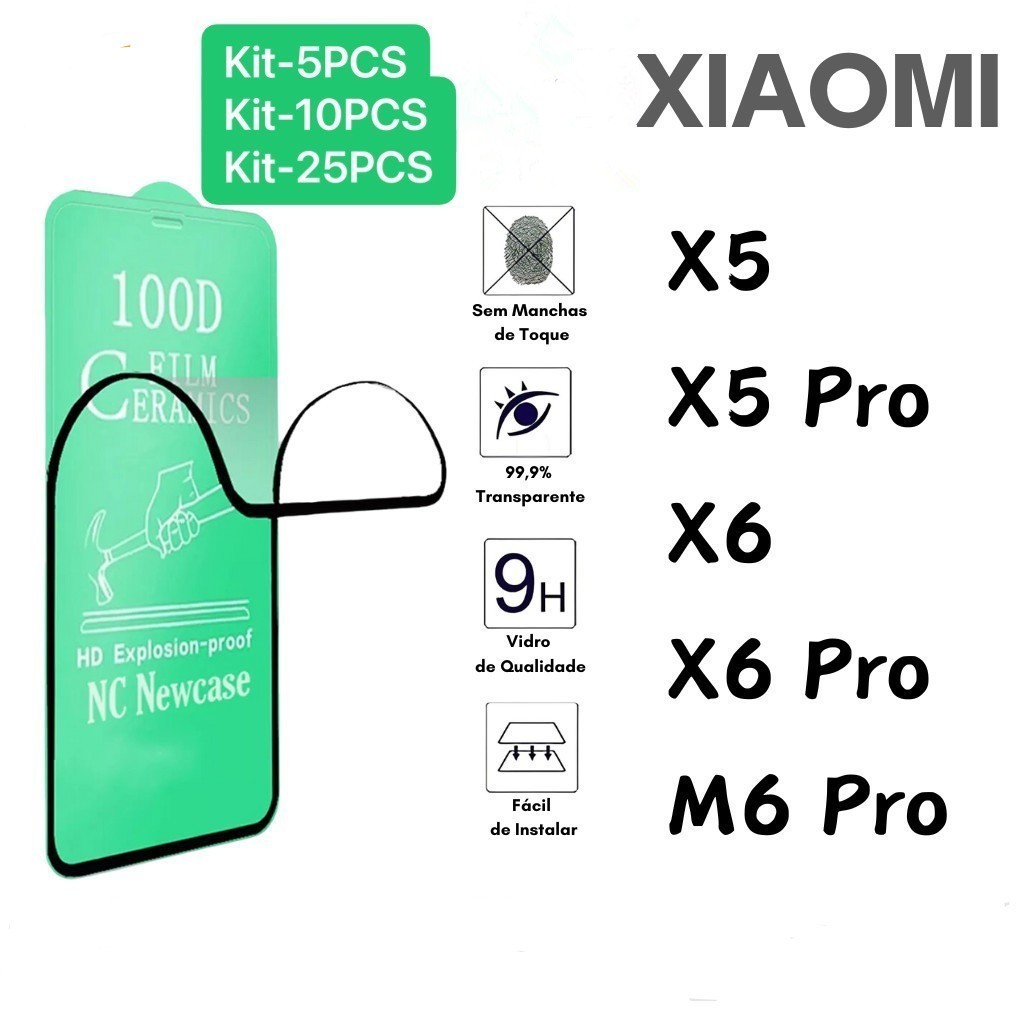 Kit com 5PCS/10PCS/25PCS Película De Cerâmica 3D 9D Para Xiaomi Poco X5/X5Pro/X6/X6 Pro/M6 Pro em Oferta na Shopee