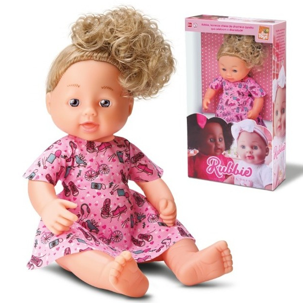 Boneca Menina Coleção Rubbie Bee Charmosa Com Cabelo - Envio Imediato - Bee Toys -