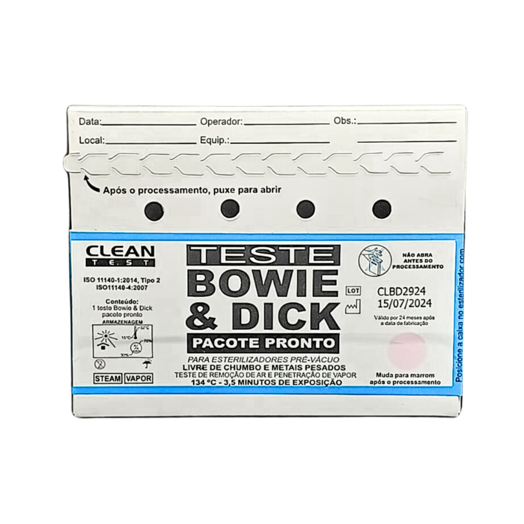 Indicador Químico Autoclave Teste Bowie & Dick CleanUp Folha Papel