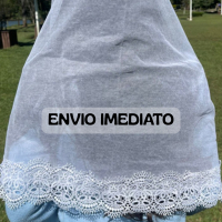 VÉU CCB ADULTO TECIDO ALGODÃO COM RENDA GUIPIR  QUADRADO OU REDONDO + PORTA VÉU REF WATER