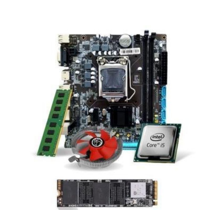 Kit Placa-Mãe H81 + Processador I5 3470 + Memória 8GB DDR3 + Cooler + SSD 240GB M2