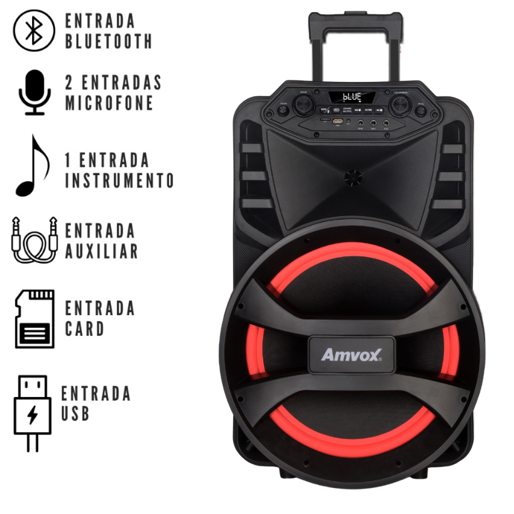 Detalhes do Caixa De Som Amvox ACA 880 Vegas Sem FM Woofer de 15