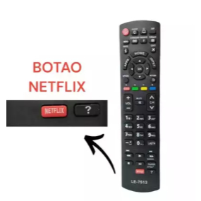Controle Remoto Tv Smart Panasonic Com Tecla Netflix Le-7513