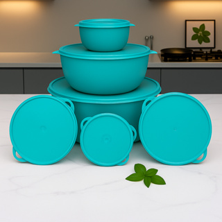 Kit 6 Potes Plastico C/ Tampa Redondos Bowl Livre Bpa Armazenar Guardar Alimentos Cozinha em Oferta na Shopee