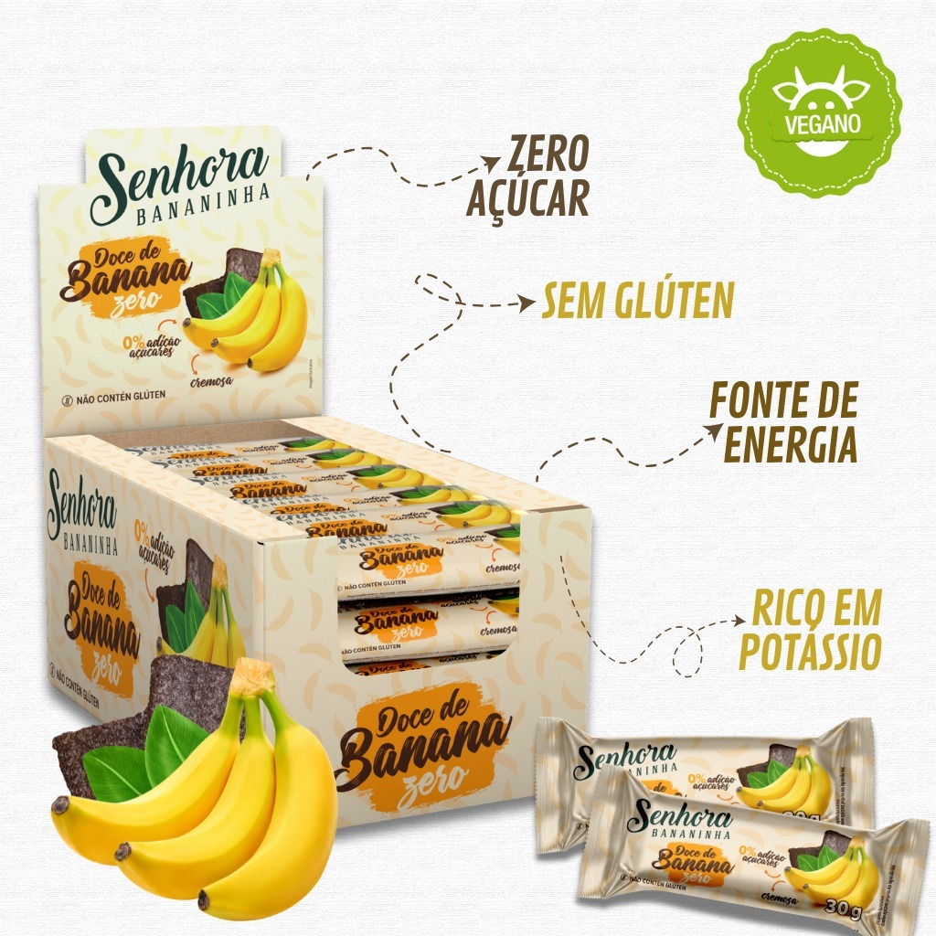 Bananinha Cremosa Zero Adição de Açúcar em Oferta na Shopee