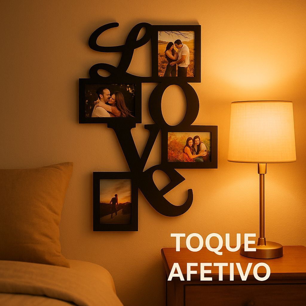 Quadro mural de fotos 10x15 4 fotos namorado amor love PROMOÇÃO