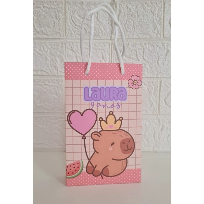 PEGUE E MONTE | SACOLINHA PERSONALIZADA CAPIVARA | LEMBRANCINHA DE ANIVERSÁRIO