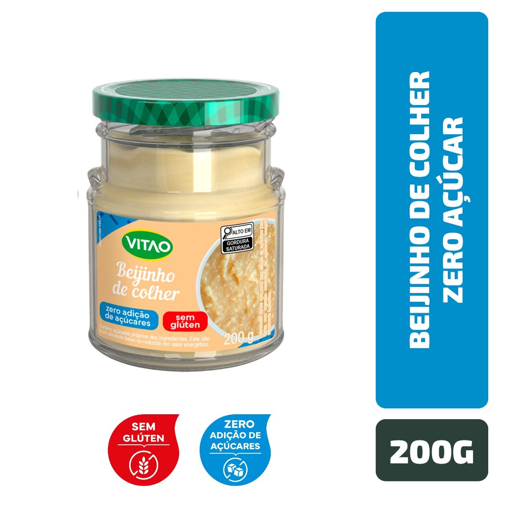 Beijinho De Colher Zero Açúcar Vitao 200 g em Oferta na Shopee