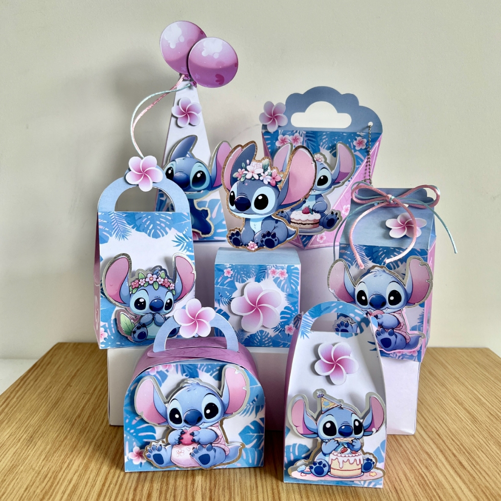 Kit Papelaria Personalizada Lilo Stitch Angel Caixa Caixinha para Festa DESMONTADO em Oferta na Shopee