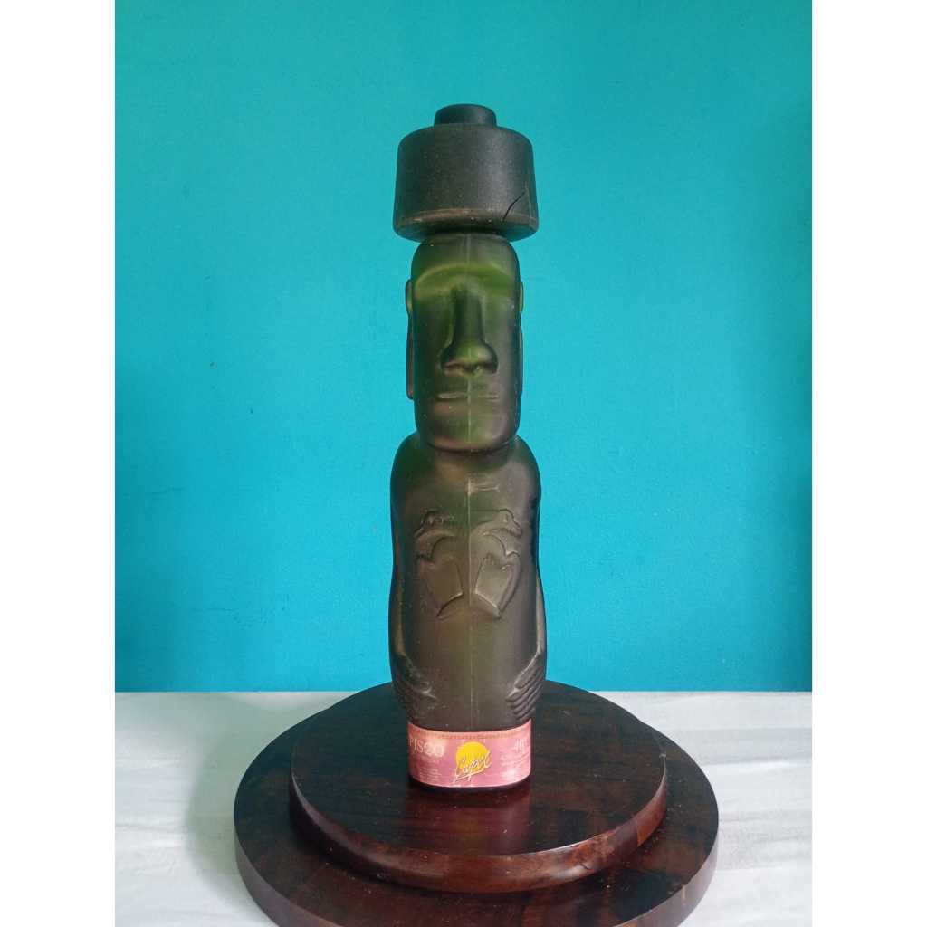 Garrafa de Vidro Vazia Pisco Reservado Moai