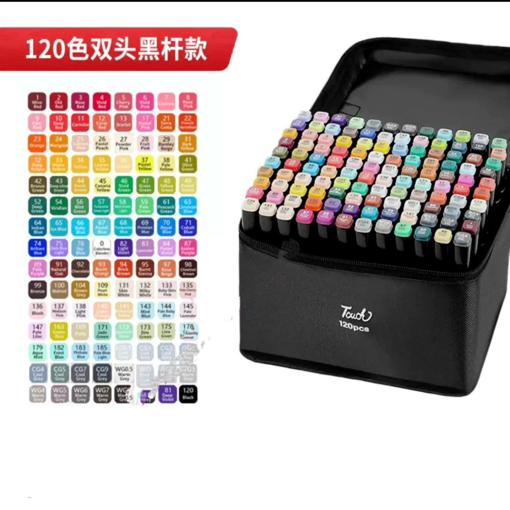 kit 60 80/kit 100/ kit 120  Caneta Marcadora de Cabeça Dupla Conjunto Oleoso Pintura Artística em Oferta na Shopee