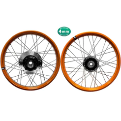 Par Roda Aro Alumínio Viper VPR Dourado Fan 125 09/18 Diamantado Disco Tambor Raios 4mm Cromados