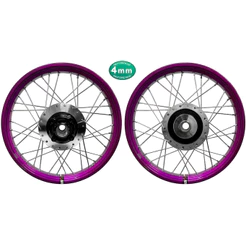 Par Roda Jante Aro Alumínio Viper VPR Lilás Fan 125 09/18 Diamantado Disco Tambor Raios 4mm Cromados