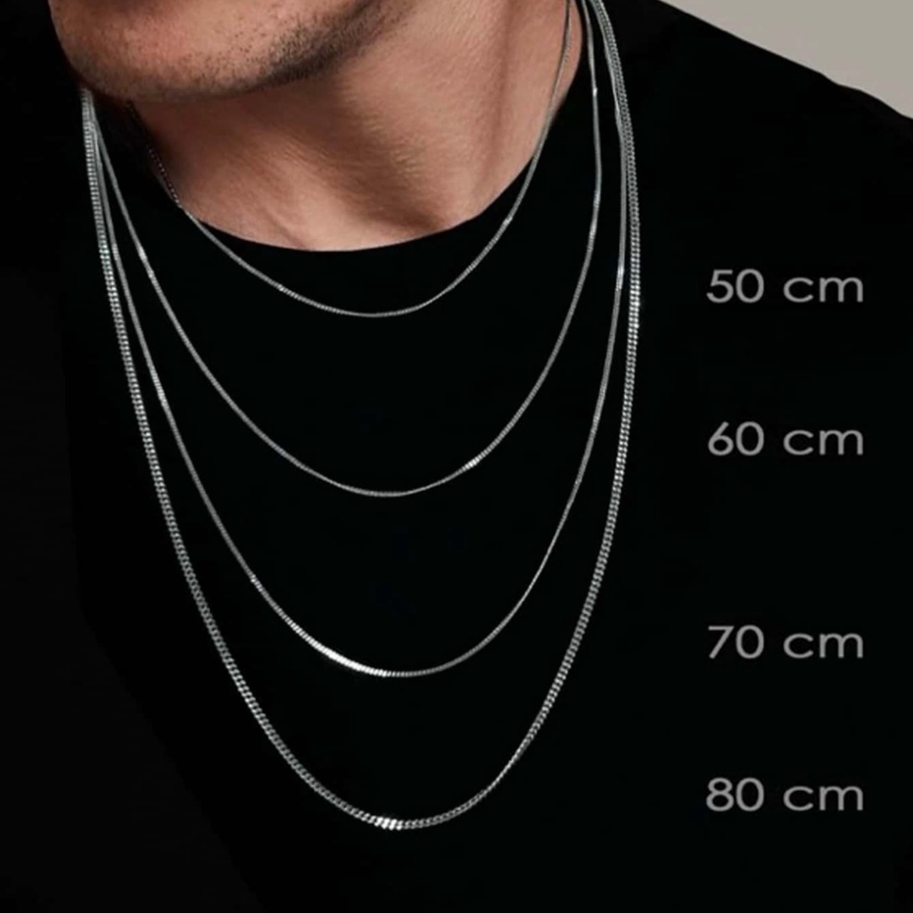 Colar Prata 925 - 45 cm 50 cm 60 cm 65 cm 70 cm 80 cm Pulseira - Corrente Veneziana Legítima Pura Maciça V12