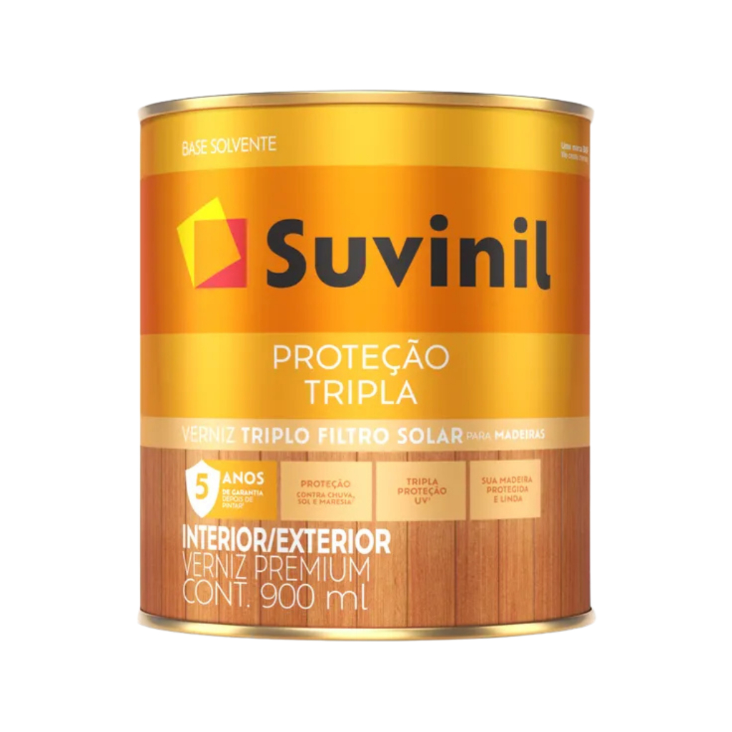Verniz Proteção Tripla Cores Brilhante Base Solvente 0,9L Suvinil