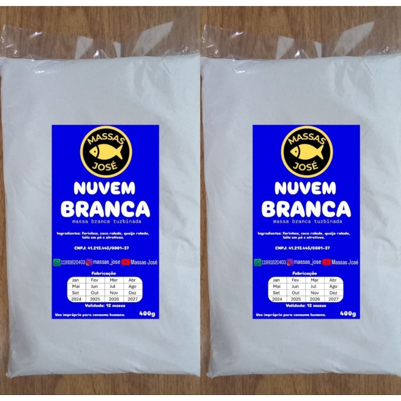 Massa Branca Turbinada Kit com 2 - Nuvem Branca Isca Pesca Tamba Pacu Carpa Tilapia em Oferta na Shopee