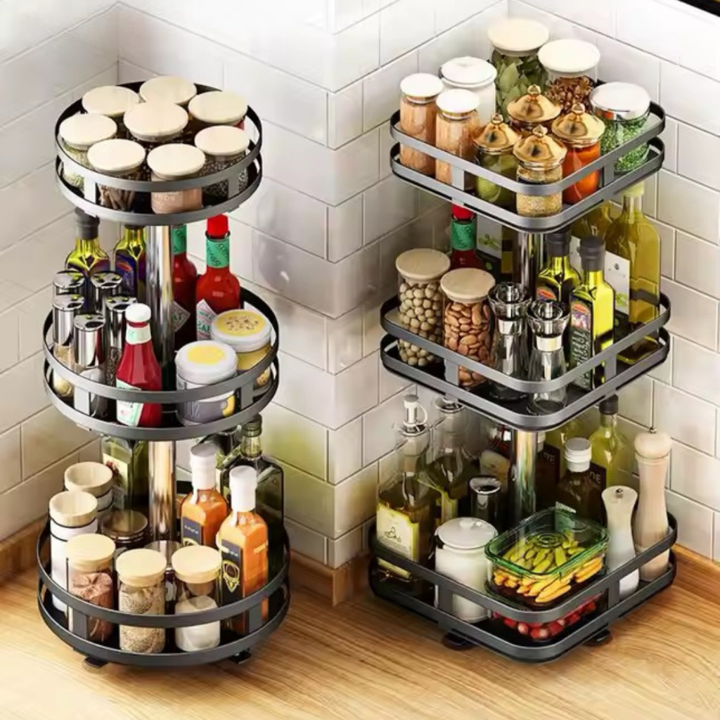 Organizador De Condimentos Rack Rotativo Porta Temperos Cozinha em Oferta na Shopee