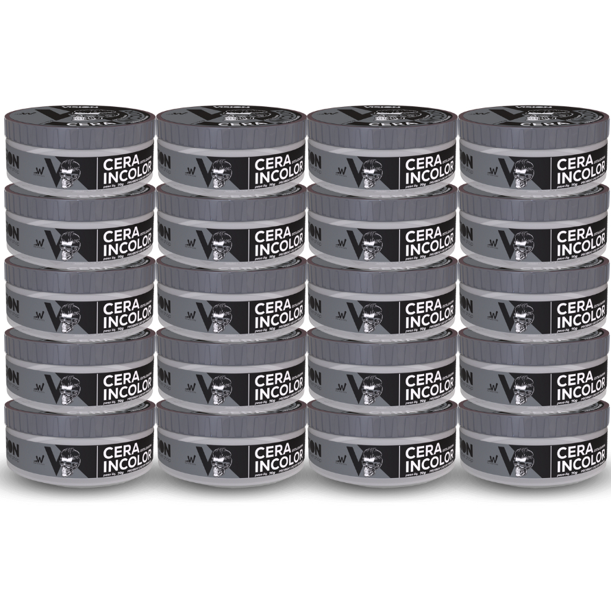 Kit 20 Cera Pomada Modeladora Vision Barber Shop 70g Barba Cabelo Bigode