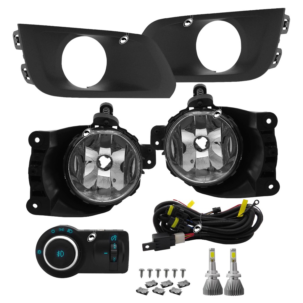 Kit Farol Milha Neblina Chevrolet Onix e Prisma LT/LTZ 2017 até 2020 + Moldura + Kit Super LED 6000K
