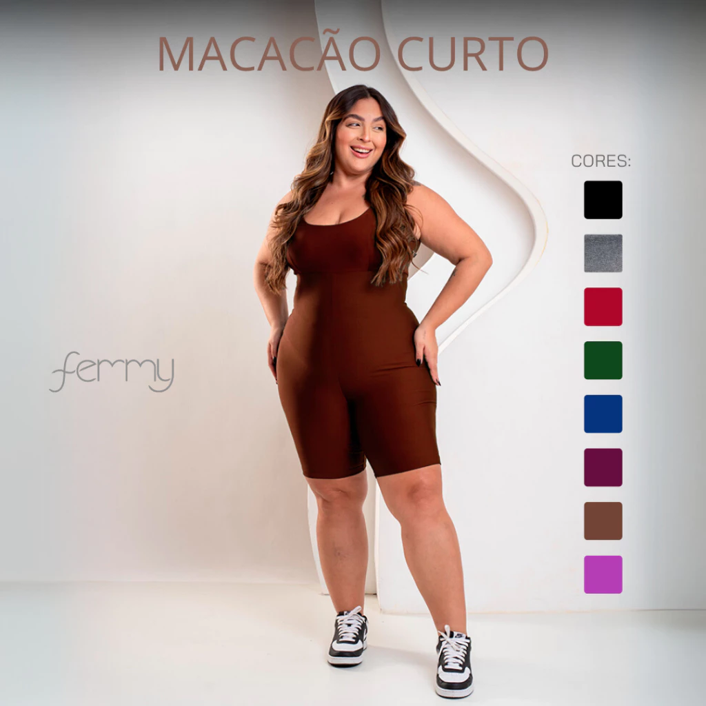 PLUS SIZE Macaquinho Macacão Fitness Zero Transparência Academia Treino EXCELENTE QUALIDADE (COM BOJO REMOVIVEL) — imagem 1