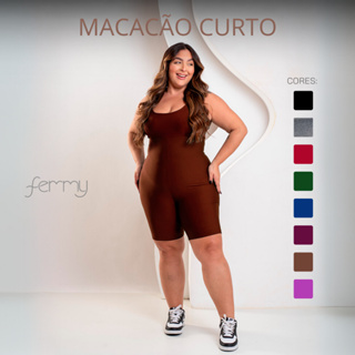 PLUS SIZE Macaquinho Macacão Fitness Zero Transparência Academia Treino EXCELENTE QUALIDADE (COM BOJO REMOVIVEL) em Oferta na Shopee