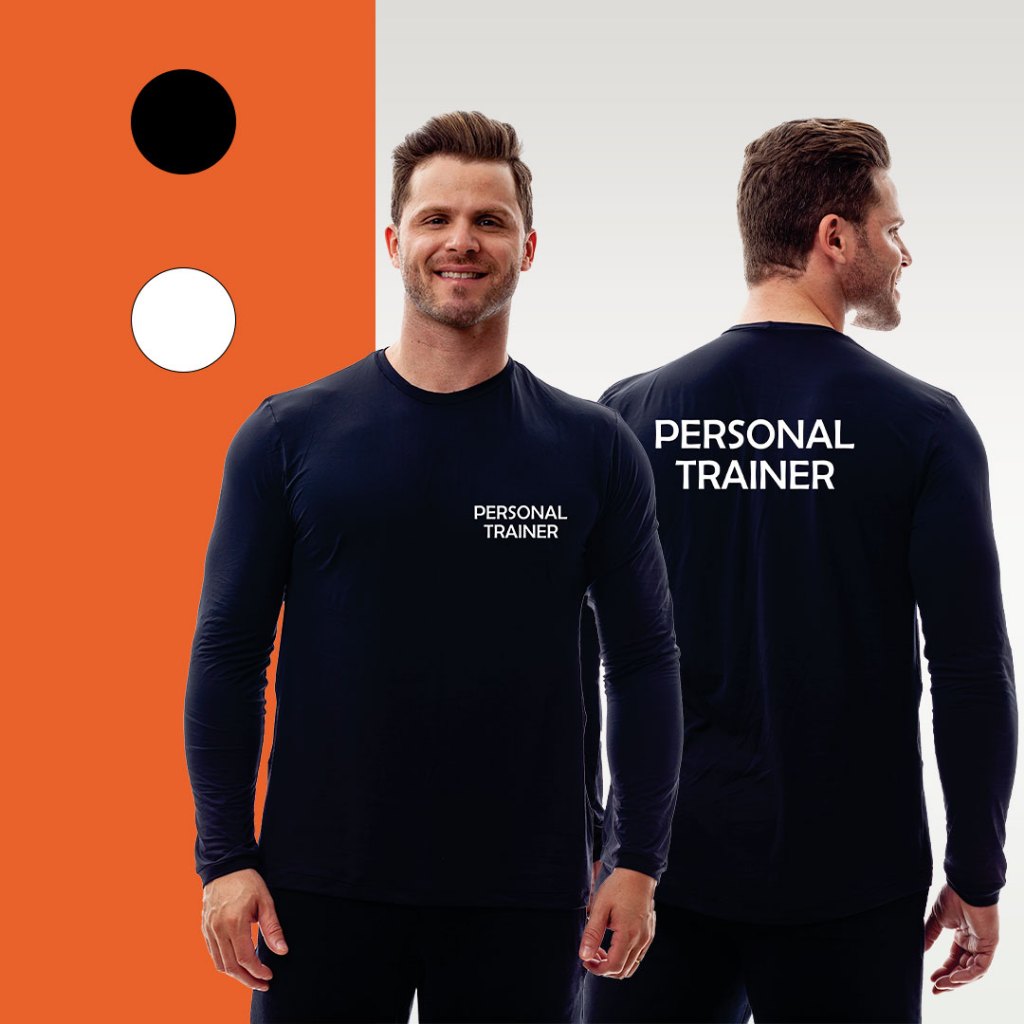 Camisa manga longa Personal Trainer malha fria 100% poliamida