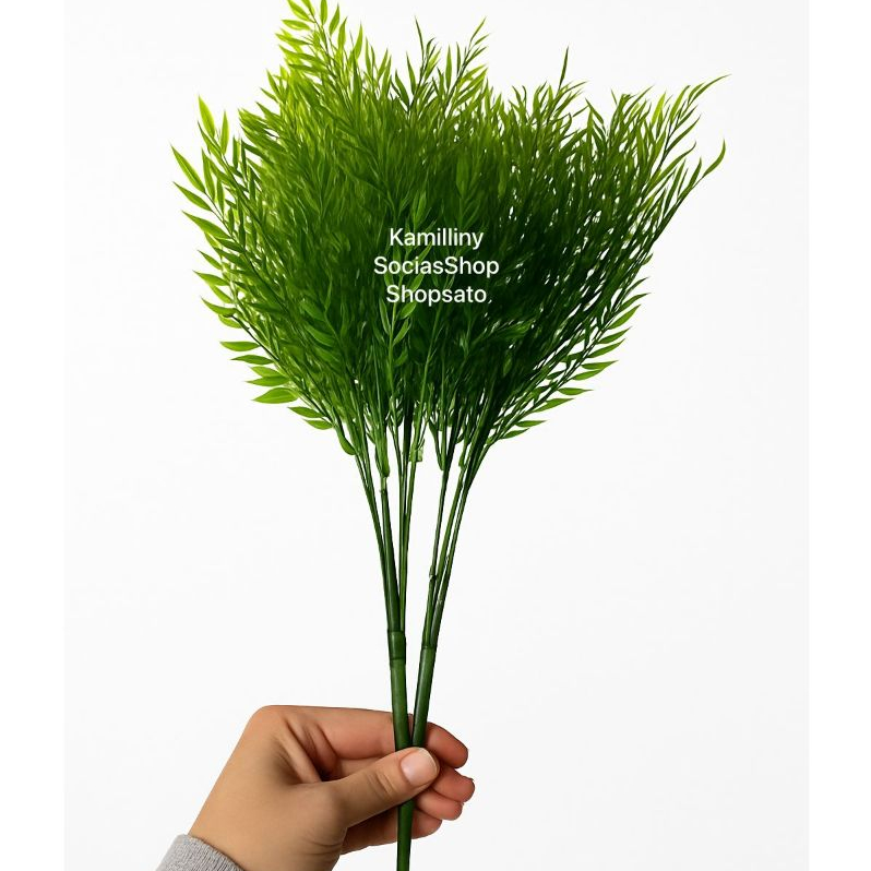 Buque Bambu Premium 2025 35cm Folhagem Artificial Para Decoração