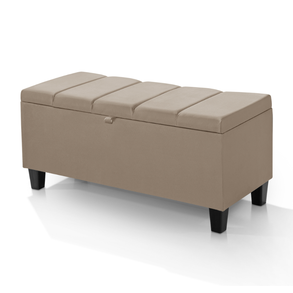 Recamier Modulo Armazenamento Bau Estofado Minimalista Moderno Calçadeira Sapateira Quarto Escritório