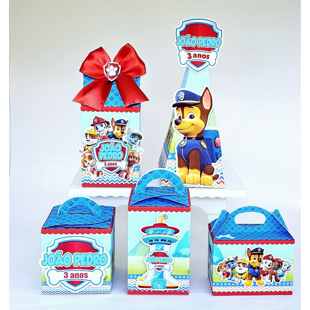Kit PATRULHA CANINA Caixinhas 3D Lembrancinhas Personalizados Papelaria Festa
