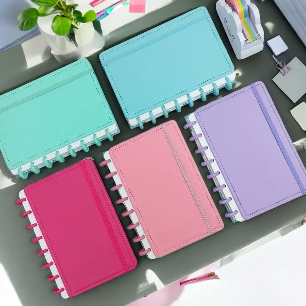 8/10/11 DICOS Caderno Inteligente Liso Com/Sem Marca Régua 80 Folhas Disco Capa Dura PU Luxo em Oferta na Shopee