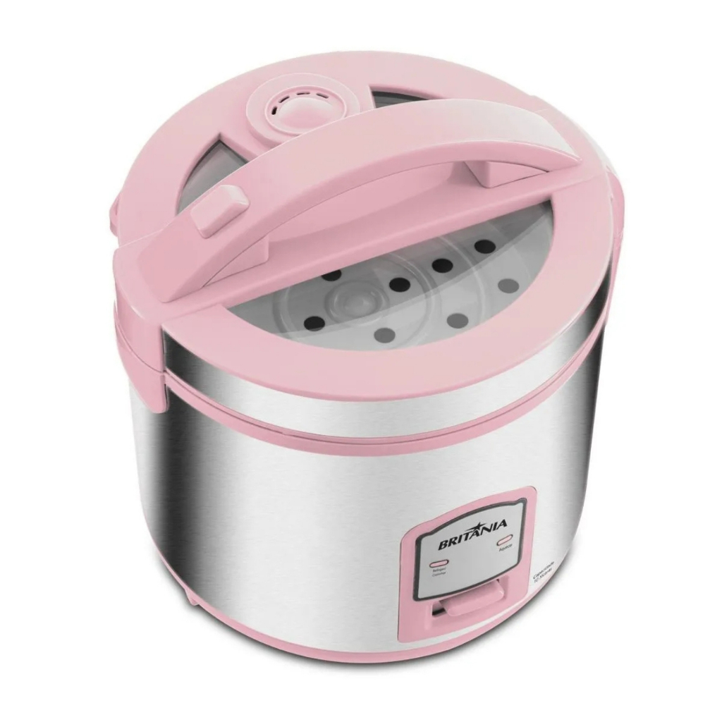 Panela De Arroz Elétrica Rosa Britânia 10 Xíc. Bpae10c 110v