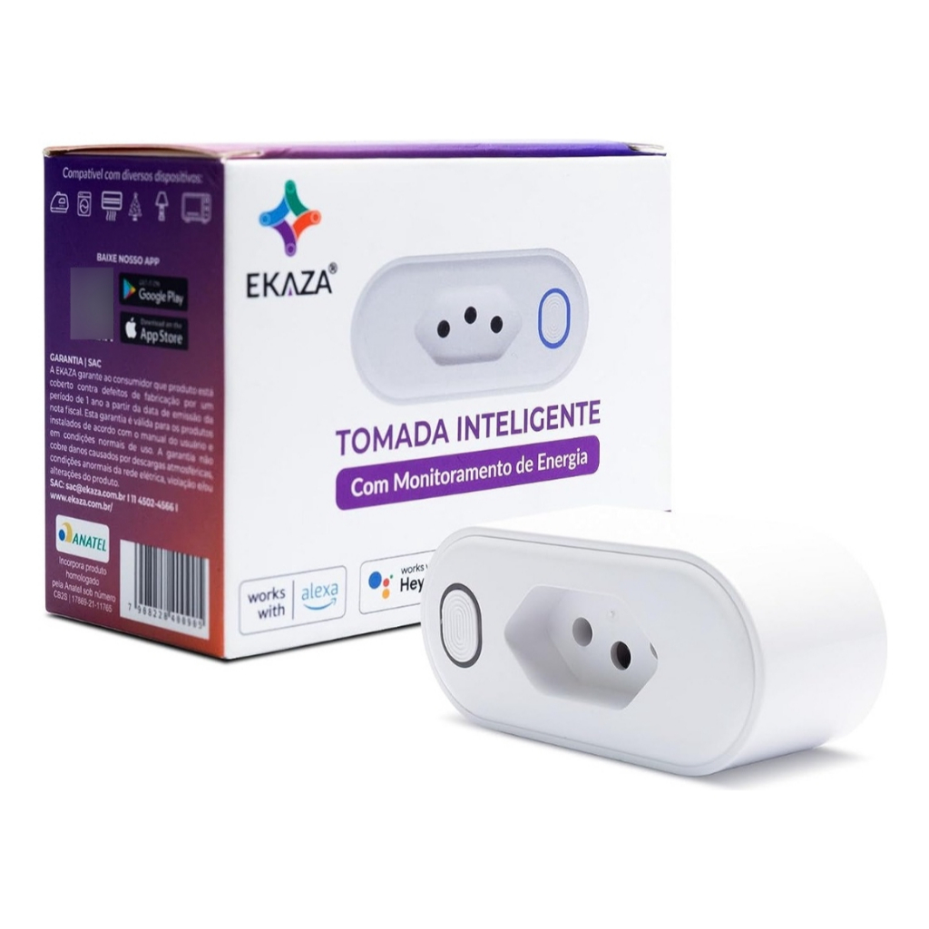 Tomada Inteligente Wifi 20a Pino Grosso Ekaza Medidor De Consumo Smart Alexa Google Bivolt