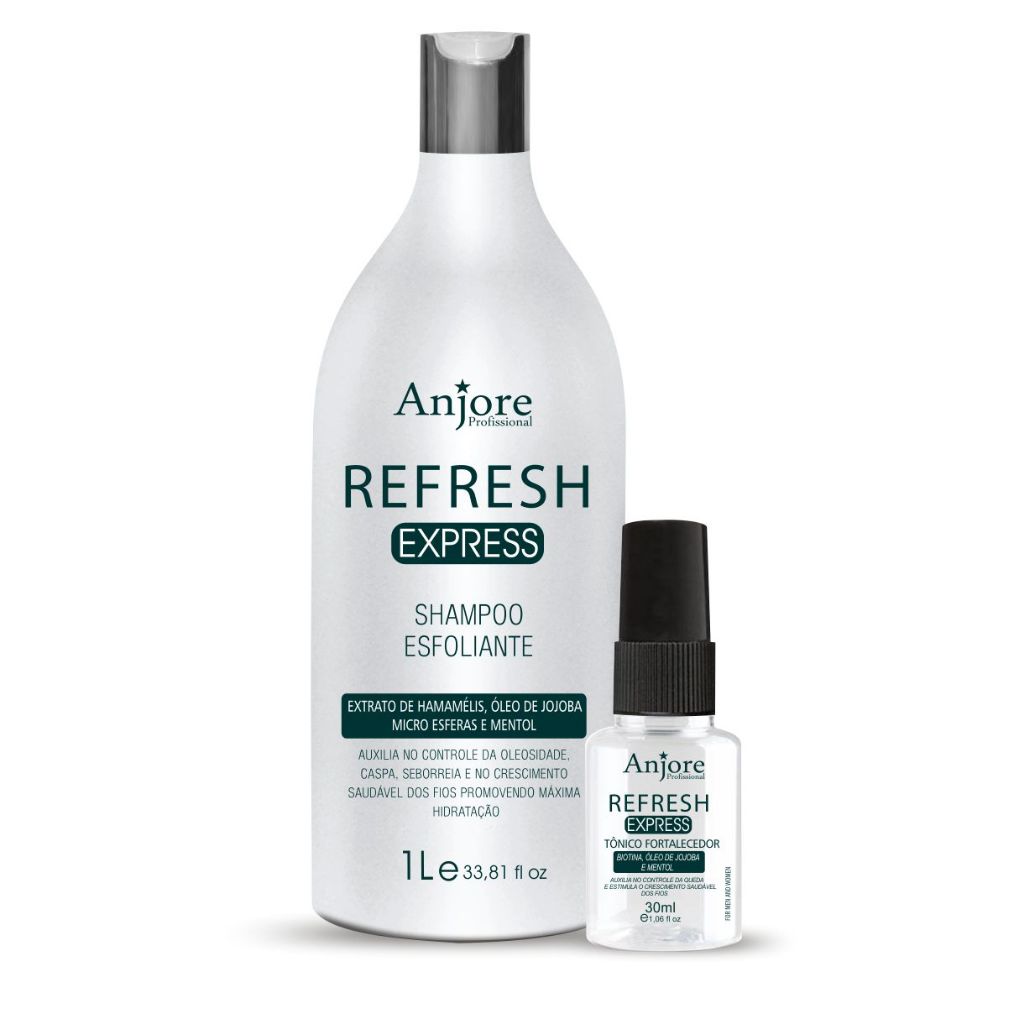 Kit Esfoliante Refresh Shampoo 1Lt E Tônico 30Ml Anjore Anti Queda Anti Oleosidade Anti Caspa em Oferta na Shopee