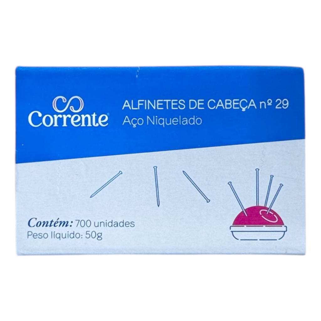 Alfinete De Cabeça Corrente Nº29 Niquelado Caixa C/ 700 Unid em Oferta na Shopee