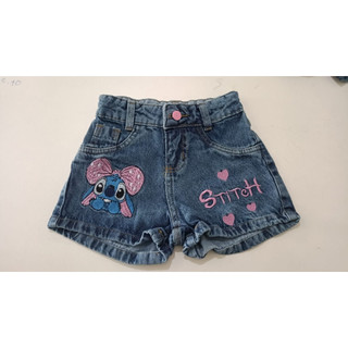 short do Stitch infantil 4/6/8/10/12/modinha bordado
