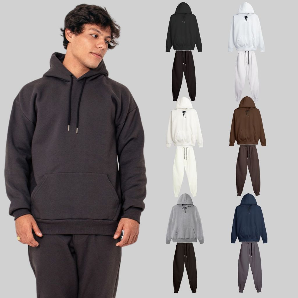 Conjunto Moletom Canguru Streetwear 2 Cabos - Men Clothes